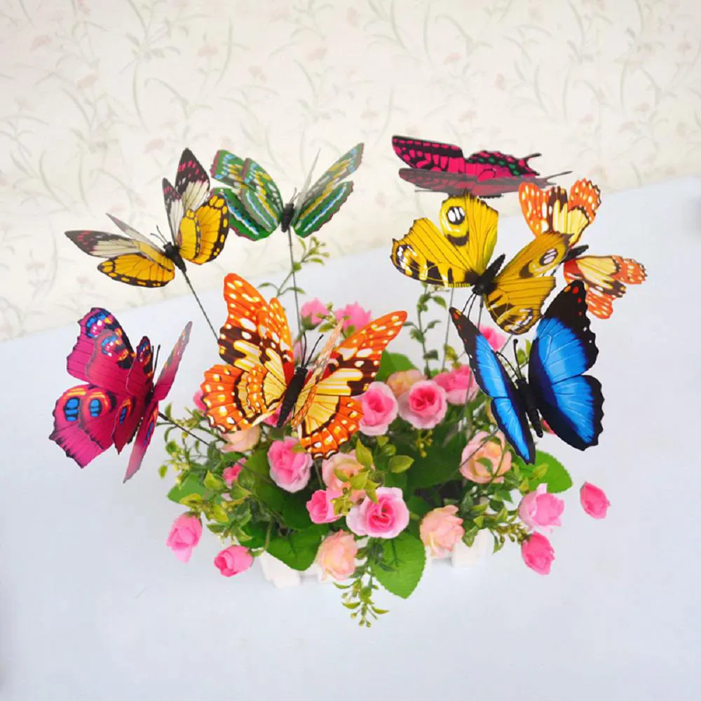 Искусственные цветы настоящий сенсорный Искусственный Мотылек Бабочка для нового дома Свадебное праздничное украшение