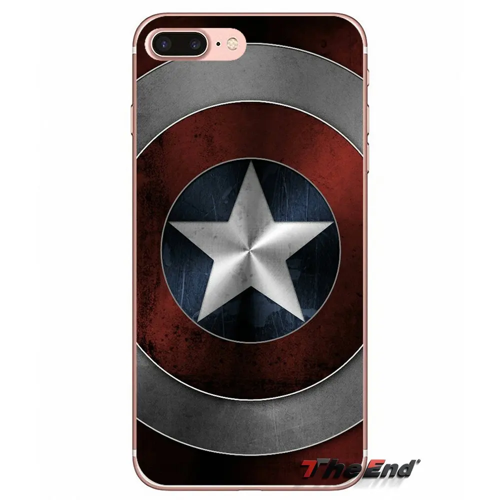 Для Apple iPhone X 4 4S 5 5S SE 5C 6 6S 7 8 Plus 6Plus 7plus 8plus Fundas Coque Captain America Shield мягкий чехол для