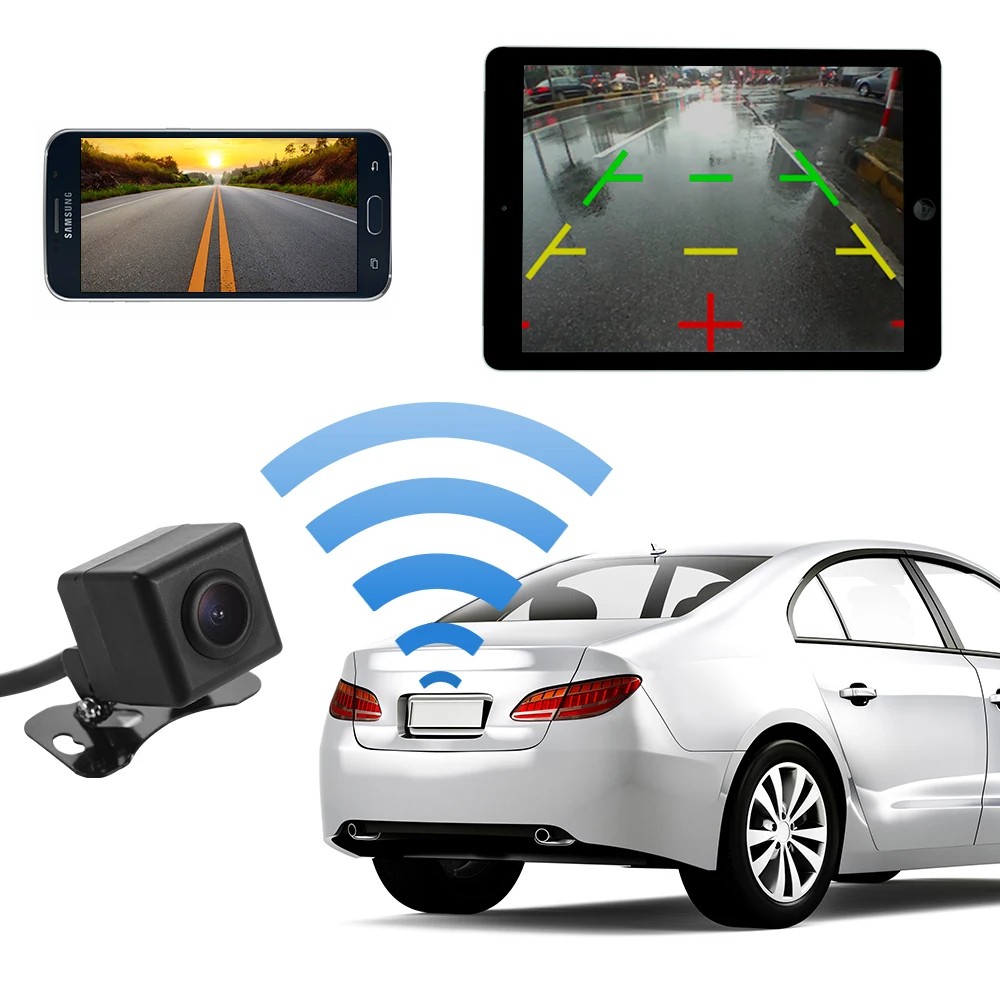 

WiFi Wireless Car Reversing Camera Rear View Camera 150 Degree Angle Night Vision Waterproof for Android iOS Devices CY621-CN