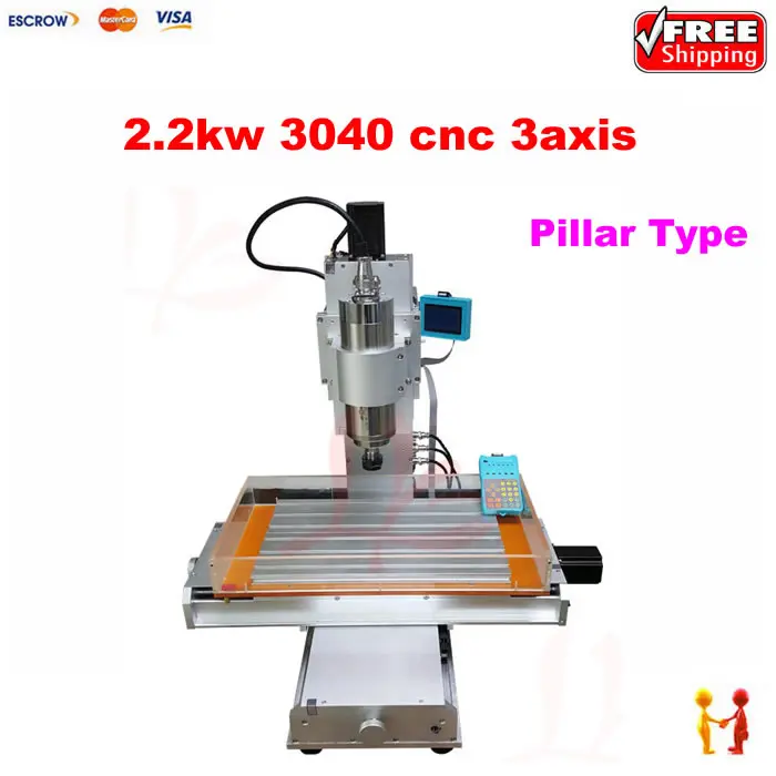 

Big Power 2.2KW VFD Water Cooled Spindle Mini CNC Router Engraver CNC 3040 2200W Spindle CNC Metal Cutting Machine