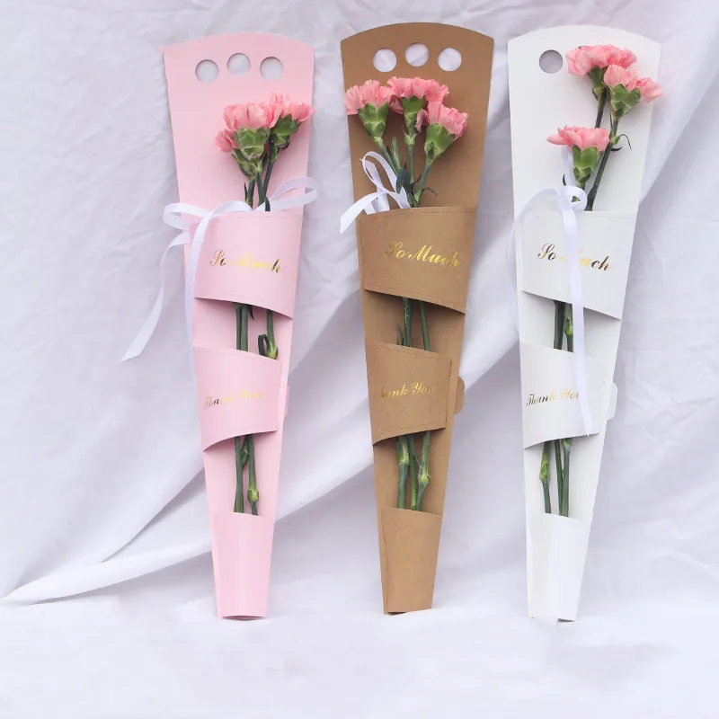

10pcs paperboard wrapping paper for single flower packaging gift cases packing boxes 13x50cm portable gift boxes bouquet packing