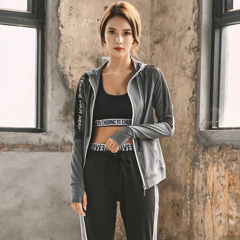 Женская куртка для йоги с длинными рукавами быстросохнущая дышащая куртка с капюшоном Спортивная тонкая одежда для йоги топ для бега фитнес одежда