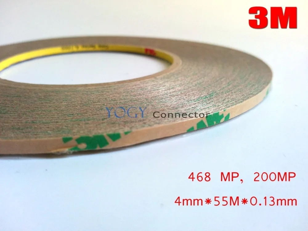 

3M 4mm*55M*0.13mm Original 468 MP 200MP Double Sided Adhesive Transfer Tape for Phone Tablet Screen, Metal Panel Foam 468MP