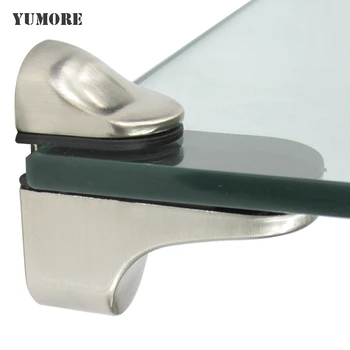 

DHL Free Shipping Adjustable Brush Finish Metal Glass Support Clamp For Bathroom Glass Wood Shelves Panel 100pcs/bag