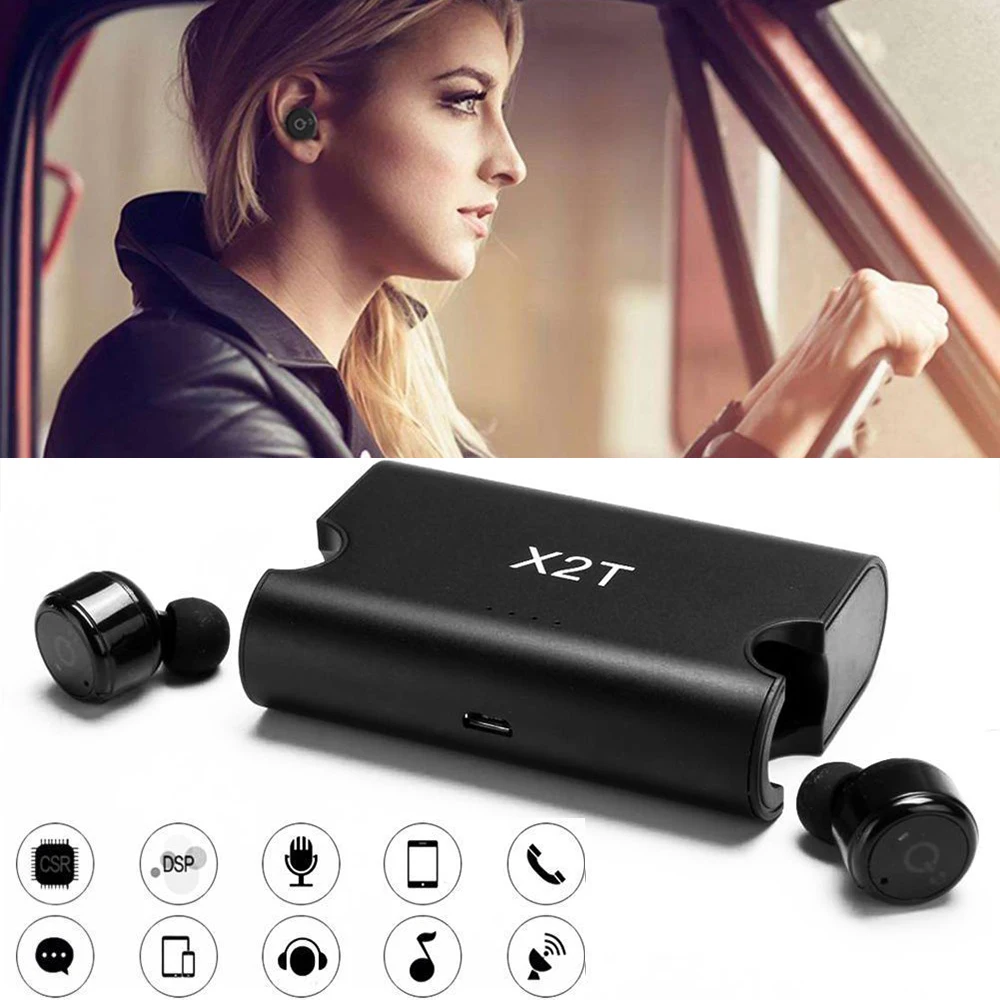 Мини настоящие беспроводные Bluetooth наушники Близнецы стерео гарнитура микрофон с