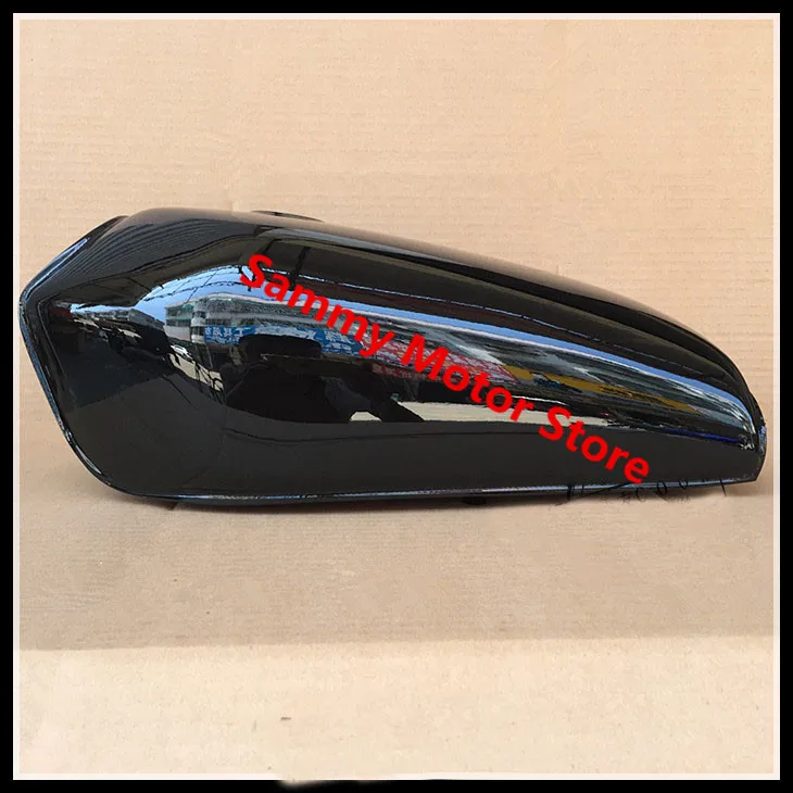 Shinny Jet Black CG125 Gas Petrol Motorcycle Fuel Tank With Switch