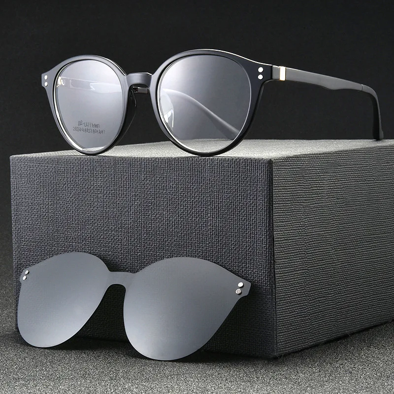 Мужские близорукость женские солнцезащитные очки магнитный зажим оптическая Мужская очки из термопластика оправа поляризованные магнитные клип на