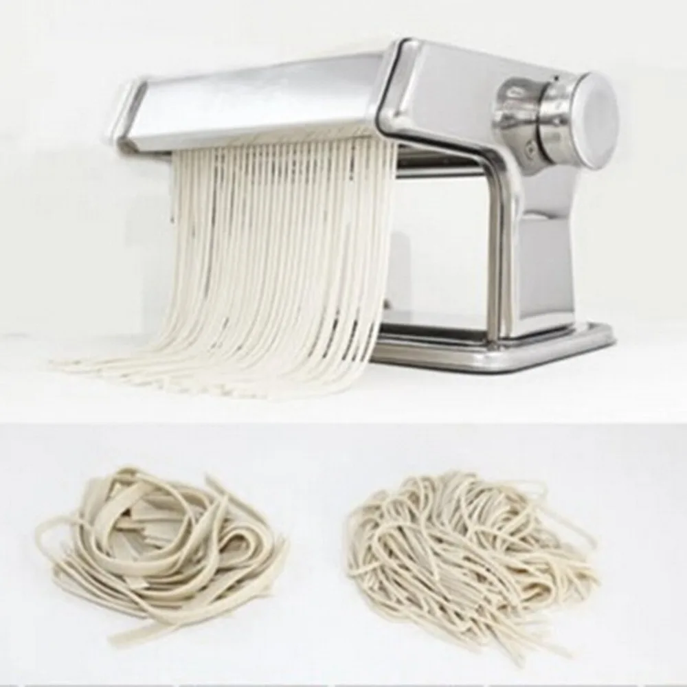 Stainless Kitchen Dough Cutter Noodle Lattice Roller Portable Pasta Roller Machine Fettuccine