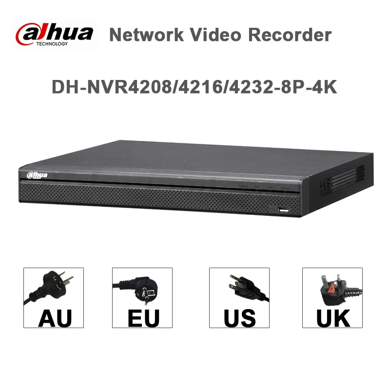 

DH NVR4208-8P-4KS2 8 Channel 1U 8PoE 4K&H.265 Lite Network Video Recorder 4K Resolution For IP Camera Security CCTV System