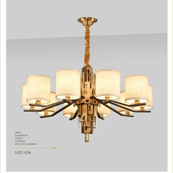 

Classical chandelier lighting modern led Bronze E14 AC 90V-260V Cloth lampshade Restaurant hotel high-end lamps