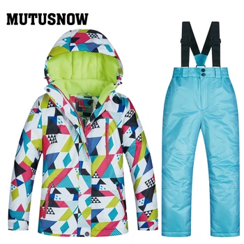 

Cheaper Girls Skiing Suit Sets Snowboarding Clothes Waterproof Windproof Winter Snow Costumes Jackets +Bibs Pants Ski Suit Hot