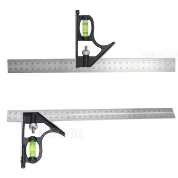 

High Quality 300mm(12") Adjustable Engineers Combination Try Square Set Right Angle Ruler New