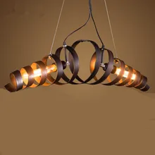 Vintage Bar Cocina luz colgante lámpara de Suspensión De Hierro Novedad espiral de metal Rústico Restaurante Cafe light Lamparas E27 * 2 Edison