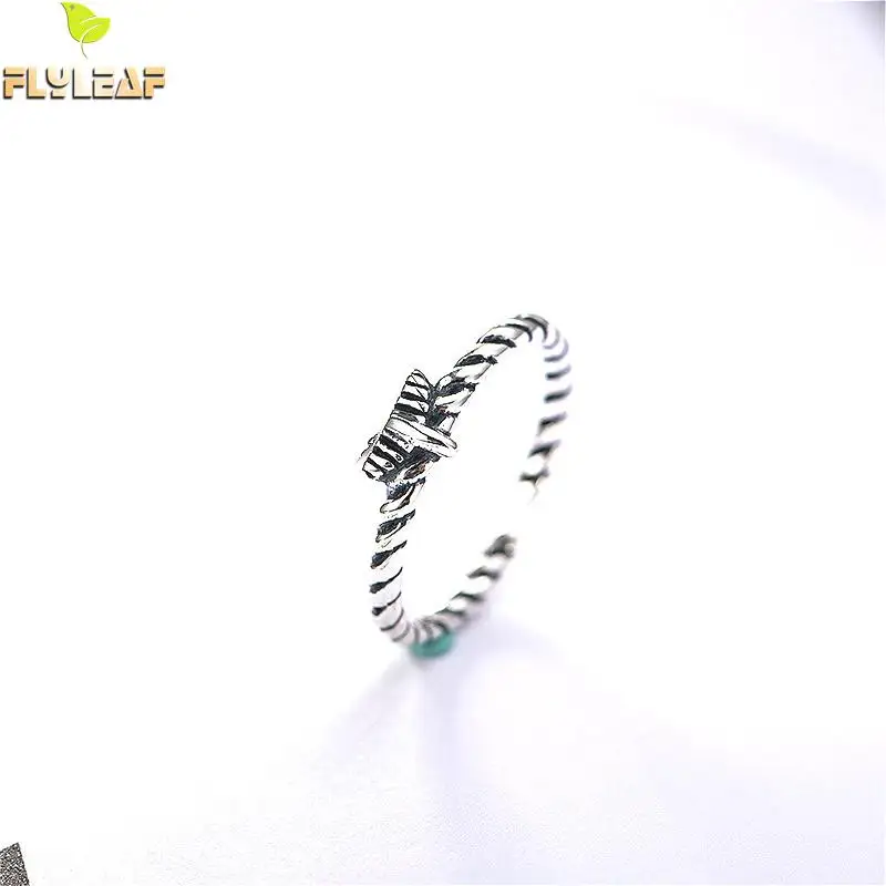 

Flyleaf 100% 925 Sterling Silver Fish Tail Open Rings For Women Retro Style Fashion Party Jewelry