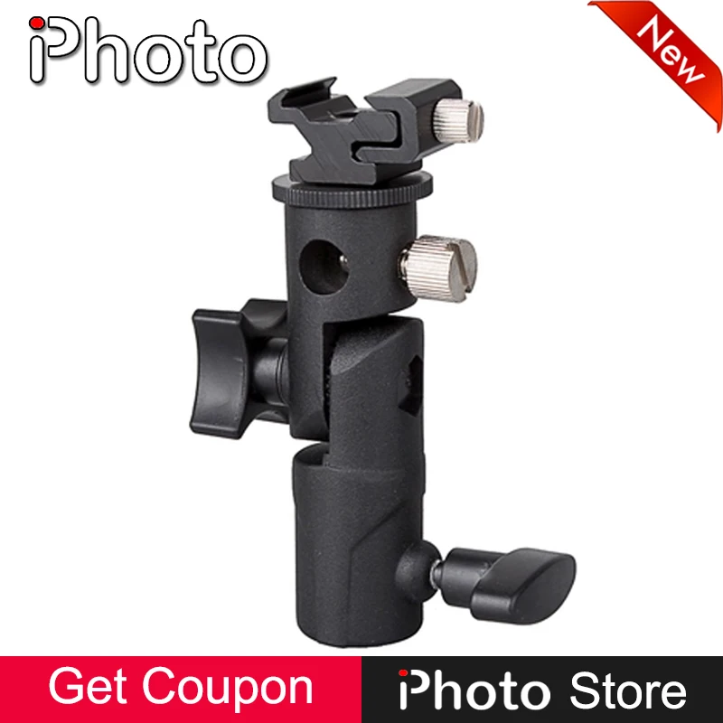 Universal Camera LED Flash Bracket Holder Mount Swivel Adapter on Light