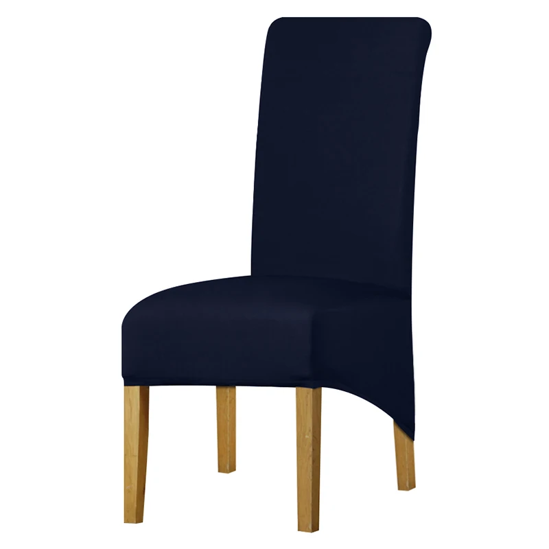 XL Размер длинная задняя крышка чехол для кресла спандекс ткань чехлы для стульев ресторан отель вечерние банкетные чехлы для сидений - Цвет: Navy