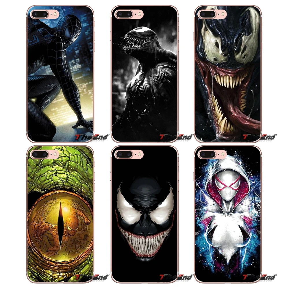 

For iPhone X 4 4S 5 5S 5C SE 6 6S 7 8 Plus Samsung Galaxy J1 J3 J5 J7 A3 A5 2016 2017 Black Suit Villain Venom Symbol Soft Cases