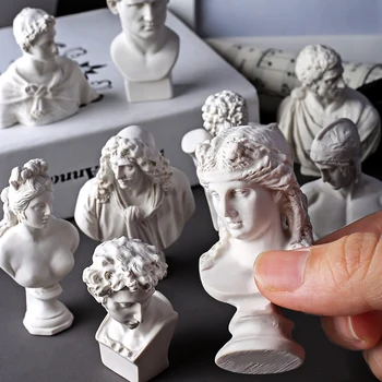 10pcs/pack Enforced Sketch Head Model art figure statue Classic Decoration resin gypsum miniatures 10 pcs set mini resin statue laocoon michelangelo apollo athena alexander home decoration figure sketch drawing practice model