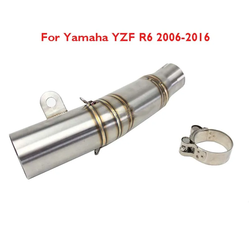 Мотоцикл YZF R6 выхлопная труба среднего соединения Соединительная труба из нержавеющей стали титановая средняя Соединительная труба для Yamaha YZF R6 1998 - Цвет: C