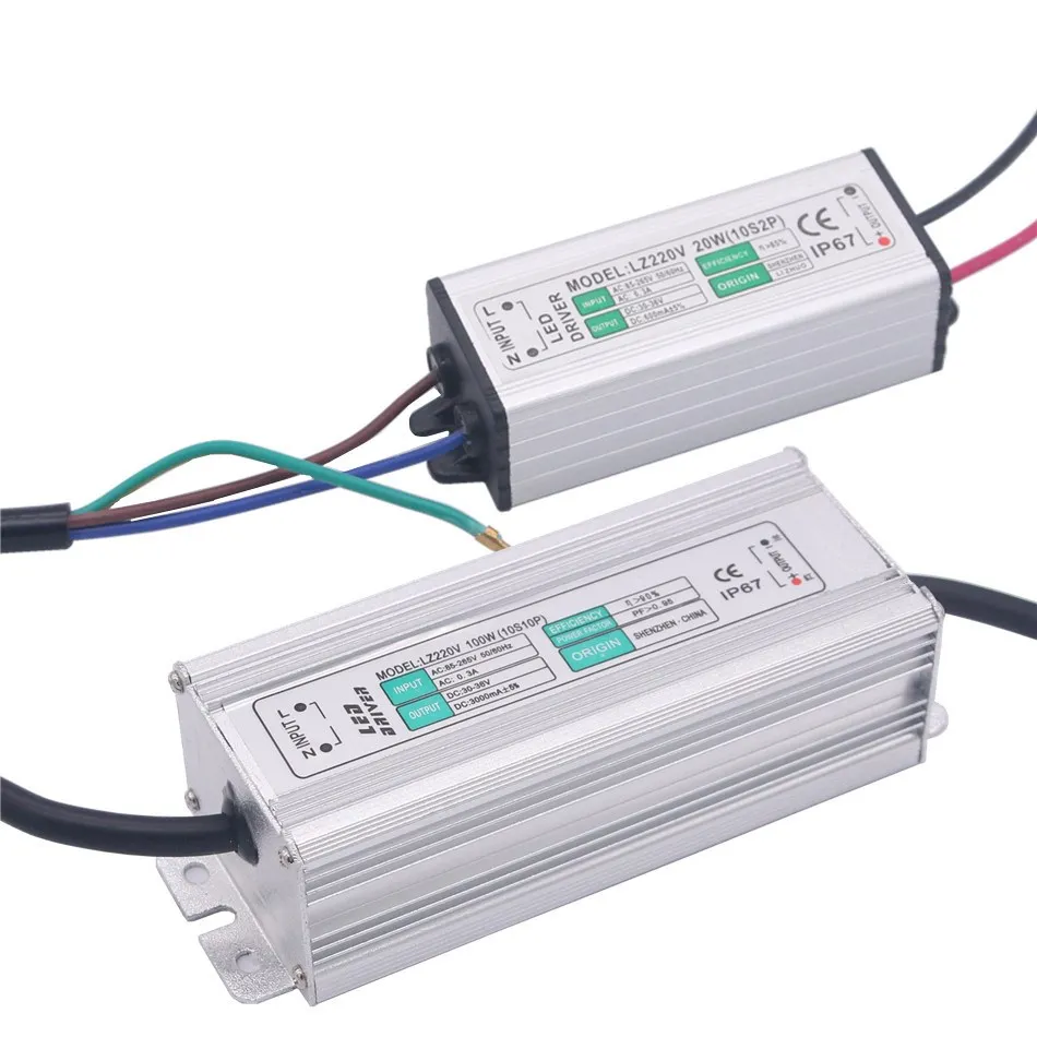 

AC 85-265V To DC 3 -10V / DC 30 - 36V LED Driver IP67 Waterproof Lighting Transformers Power Supply 10W 20W 30W 50W 100W
