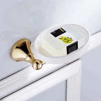 

Golden bath copper material soaping frame G6819