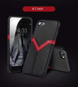 

QIALINO Case for iPhone 7 8 Genuine Leather Back Luxury Cover Case Bag for apple iPhone 7 8 Plus Fashion phone case 4.7 5.5 inch