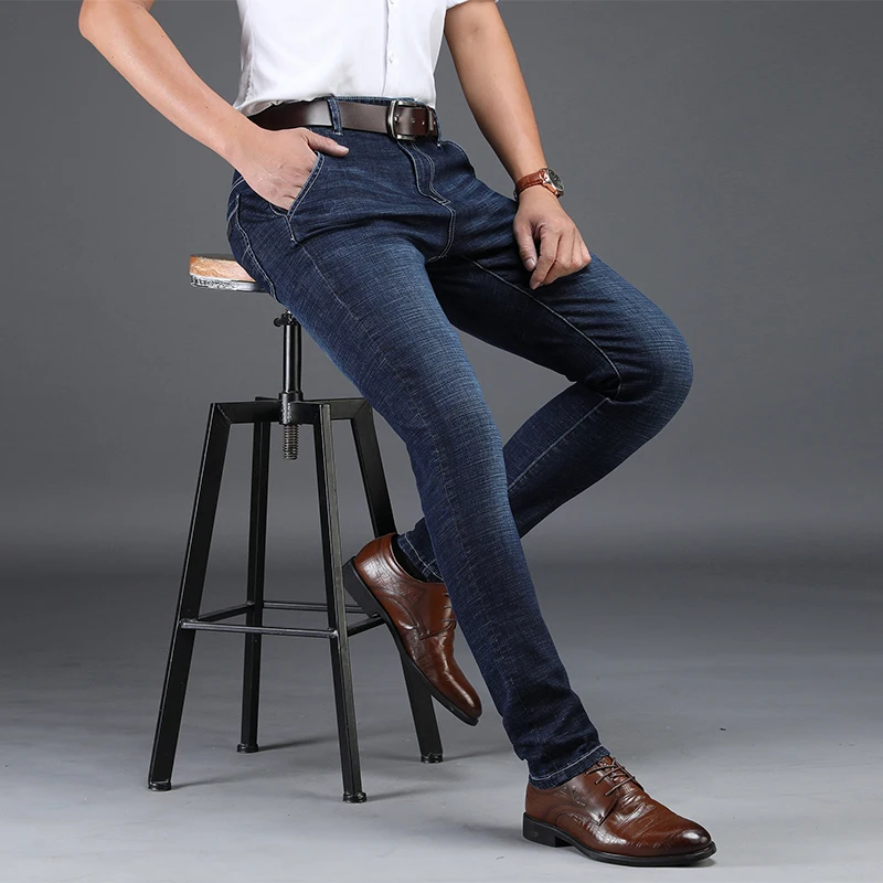 Fashion Business Casual Stretch Jeans Men Autumn Winter Skinny Mens Jeans Pants Famous Brand Denim Trousers 3