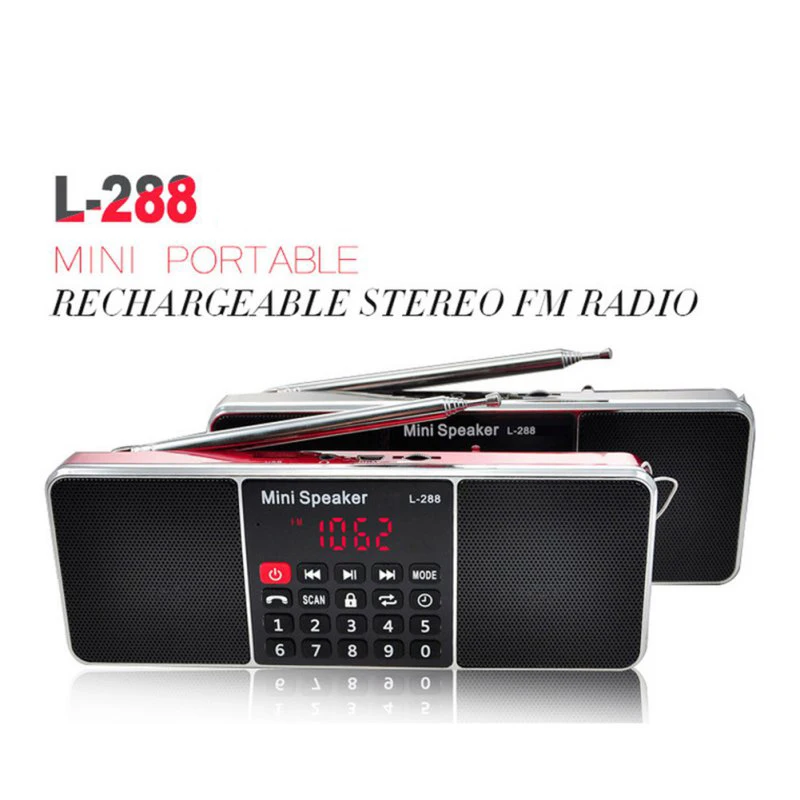 L 288 мини FM радио цифровой Портативный динамики MP3 плеер ресивер стерео
