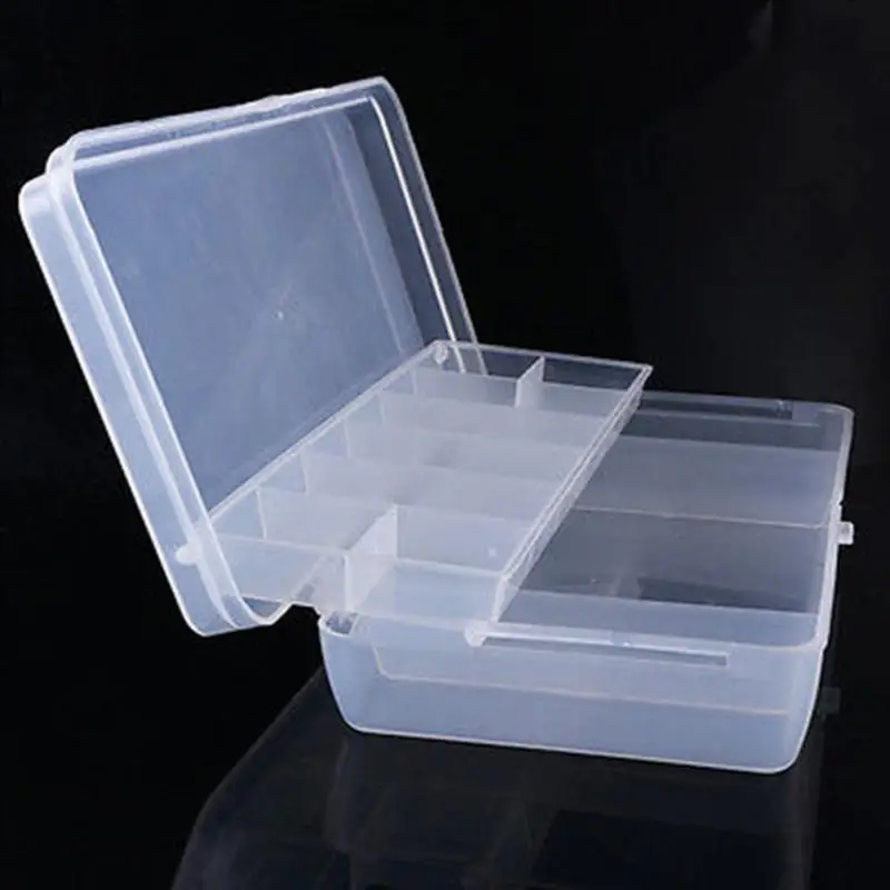 Hand Tool Storage Box Organizer Case Plastic Tray Compartments Fishing Lure Tackle Box Two-Sided Storage Cases for Putting Hooks tool chest with tools