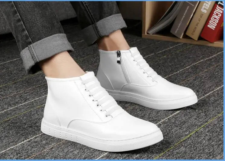 

New Mens Ankle Boots Retro Martin Boots Man Genuine Leather High Top Shoes Non-slip Outdoor Casual Shoes Masculino