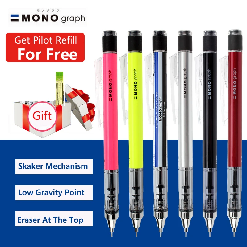 MONO Graph Mechanical Pencil, Tri-Color, Refillable, 0.5mm