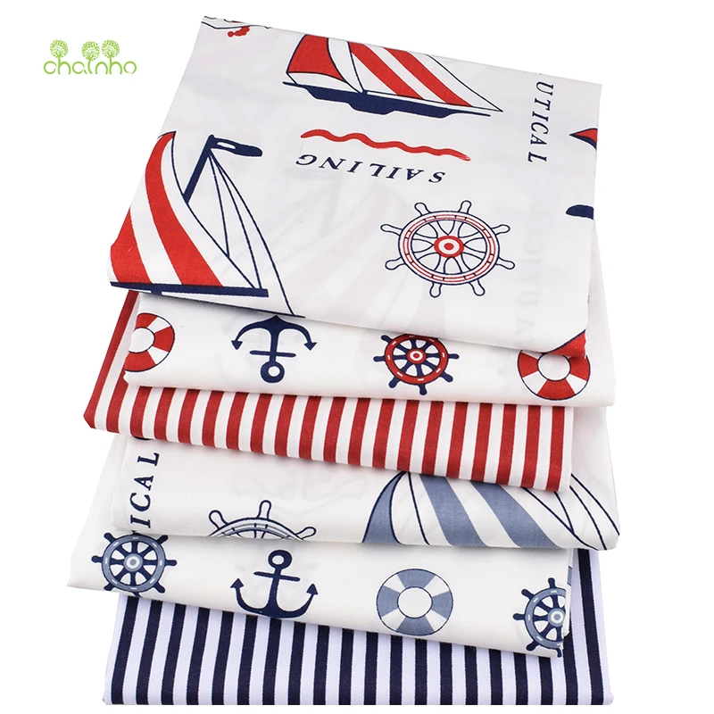 Chainho, новая серия океана, печатная саржевая хлопковая ткань, для поделок шитья, простыня для детей и малышей, материал подушки, метр 100x160 см