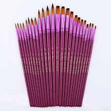 12 В/24 шт художественные разных Размеры тонкой нейлоновой Краски набор кистей для акварели акриловые кисти для живописи маслом рисунок товары для рукоделия