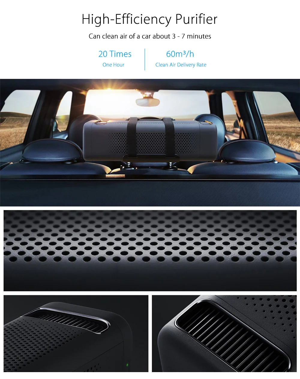 Автомобильный очиститель воздуха Xiao mi Jia, освежитель воздуха с Bluetooth 4,1 для смартфона mi home app, дистанционное управление(USB версия