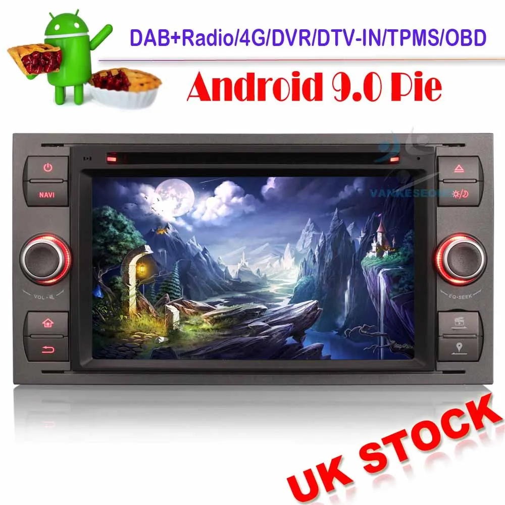 

7"Android 9.0 Autoradio Car stereo GPS DAB+ 4G NAVI DVD Bluetooth For Ford Focus Kuga Mondeo Fiesta Fusion Car Multimedia