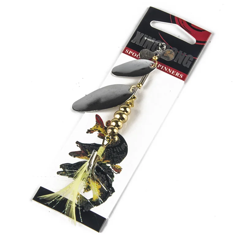 Metal Spinner Fishing Bait Spoon 7g-20g Fishing lure Silver/Gold Color Retail Box Catfish Bass Lures 360 Rotation