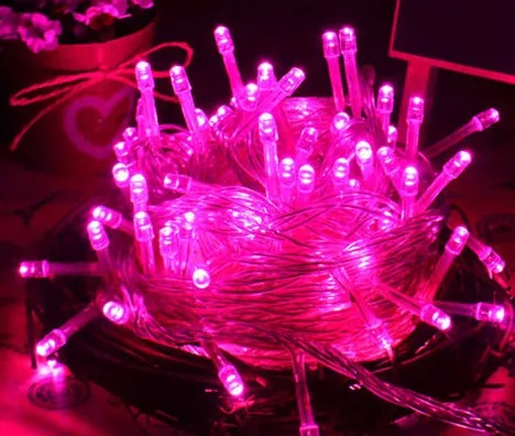 Водонепроницаемый 10 м 100 светодиодный 220V дома открытый праздник Рождество декоративные свадьбы Коллона освещения гирлянда фестиваль Вечерние - Цвет: pink