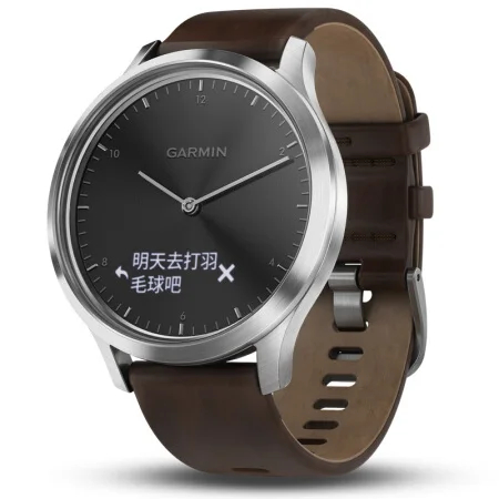 Мужские и женские часы Garmin vivomove HR из розового золота с простым кожаным ремешком