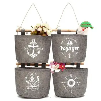 

Vintage Pattern Cotton Linen Wall Hanging Storage Bag Closet Makeup Sundries Organizer Home Decoration