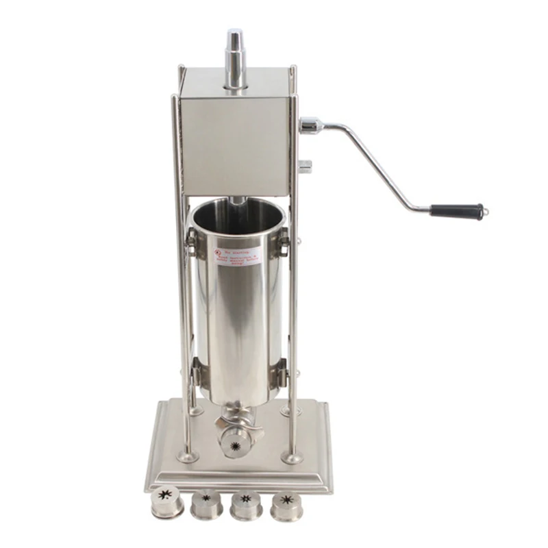 

Vertical 5L Silver Stainless Steel Manual Spanish Donuts Churrera Churros Maker Frying Machine Filler With 5Pcs Nozzles