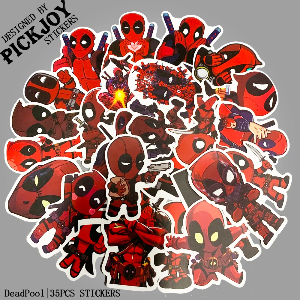 35 шт. Marvel Deadpool граффити наклейка s для DIY Наклейка на Дорожный Чехол для ноутбука СКЕЙТБОРД гитара холодильник мода подарок наклейки - Цвет: AZ030(35Pcs)