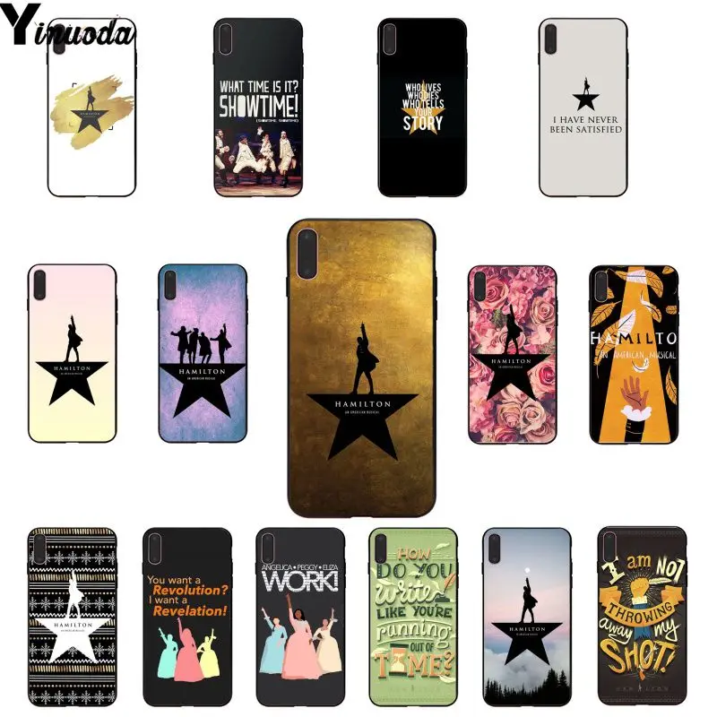 Yinuoda Hamilton музыкальный ТПУ черный чехол для телефона Apple iPhone 8 7 6 6S Plus X XS MAX 5 5S SE XR