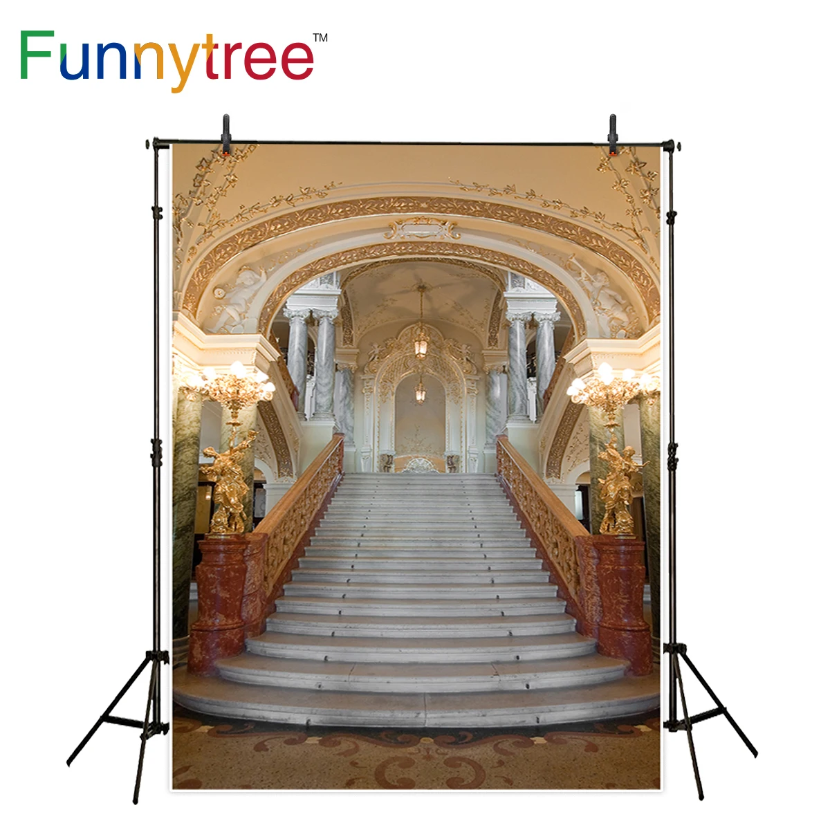 Фон Funnytree для фотостудии с изображением дворца в европейском стиле|backgrounds for photo