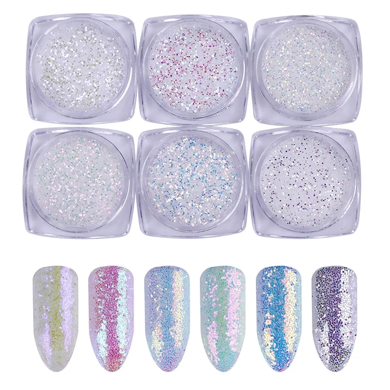 

1 Box Chameleon Unicorn Nail Shimmer Glitter Super Shiny AB Color Sequins Flakes Nail Art Paillette Powder Manicure Dust