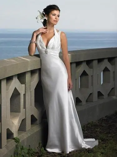 Silk Column Wedding Dress