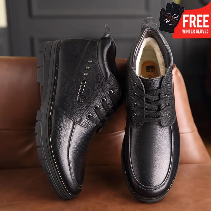 Moyen D'hiver D'âge 9863mbr En D'affaires 9863mbl Cheville Osco Chaussures slip Véritable Cuir Épaisses Hommes À Bottes Semelles Non Top Chaud Papa High Décontractée y8vn0ONwm
