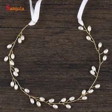 Золотые свадебные цепочка на голову с жемчугом дешевые Для женщин вечерние волос пояс простой взрослых повязка на голову новое аксессуар T021