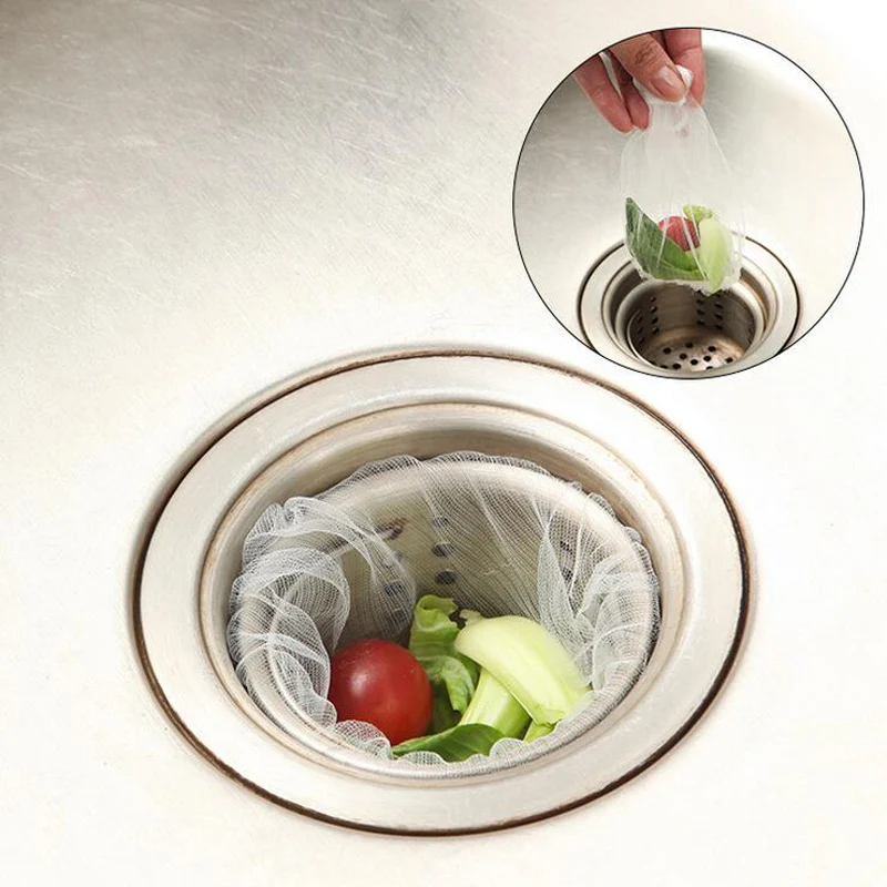 30pcs/set Sink Drain Hole Trash Strainer Mesh Disposable Garbage Bag