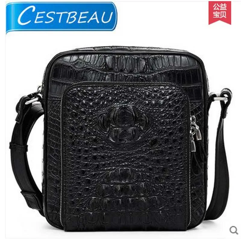 Новая мужская сумка Cestbeau из крокодиловой кожи на одно плечо вертикальный тип