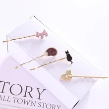 1 ПК заколки для девочек простой звездное небо кошка заколка для волос в виде кролика из мультфильма экологически чистый сплав слово челка клип G0405